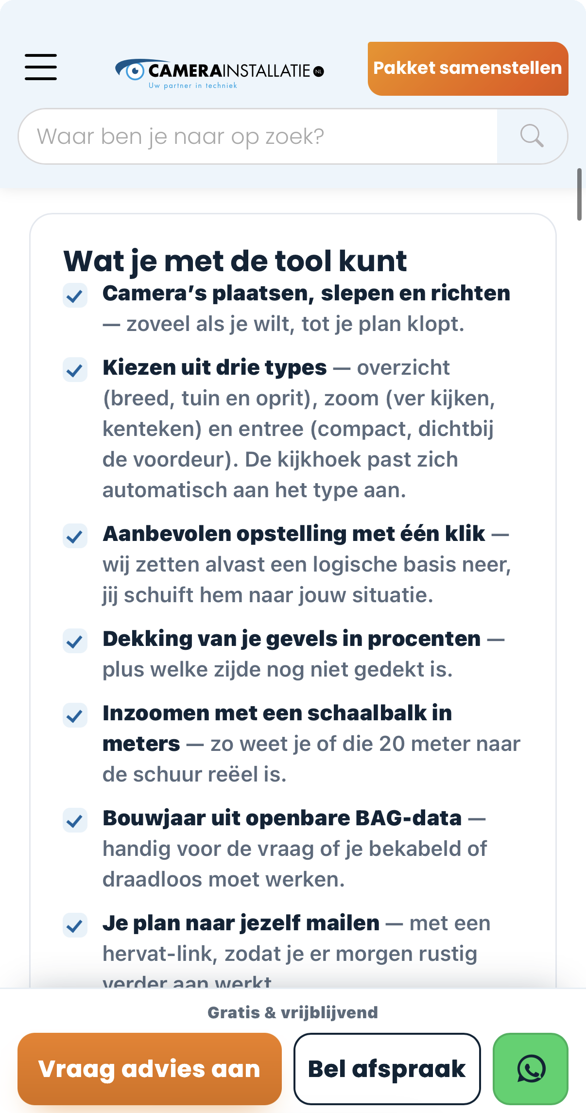 Schermafdruk van een overzicht in een tekentool
