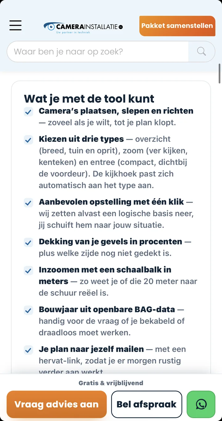 Schermafdruk van een overzicht in een tekentool